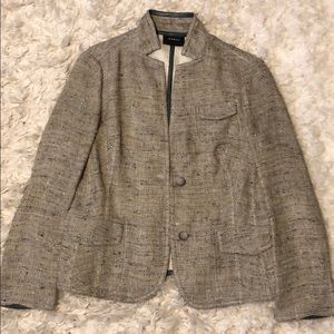 NWOT AKRIS Grey Linen Boucle Blazer Size 8